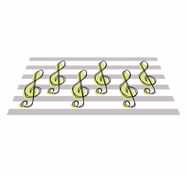 Musical Notes Pattern stripes rug - TenStickers