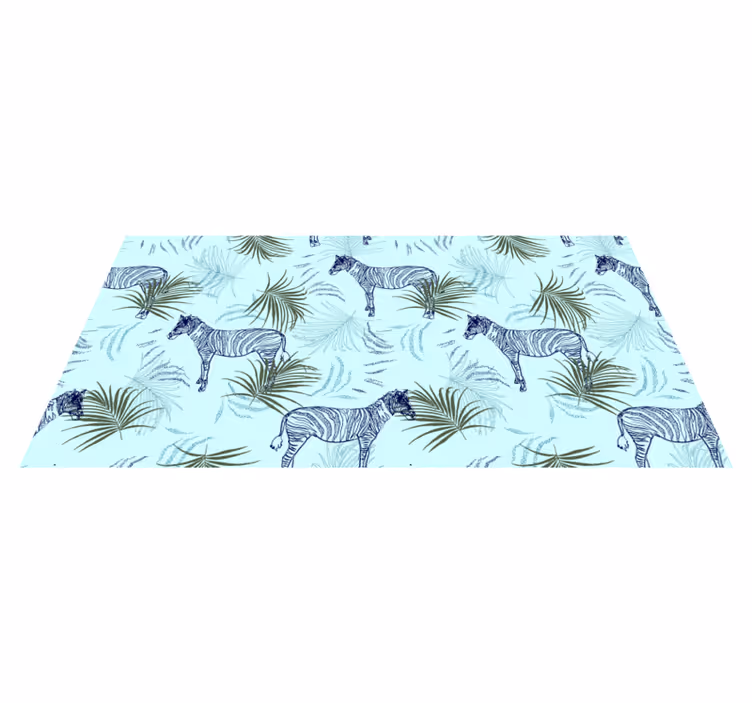 Animal mat with zebra leaf pattern - TenStickers