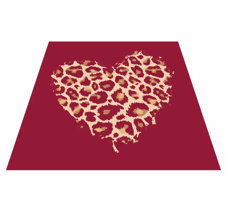 Heart Pattern Artwork animal print rug - TenStickers