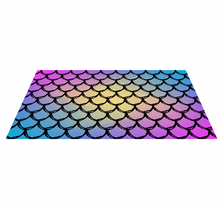 Colorful scales pattern rectangular rug - TenStickers