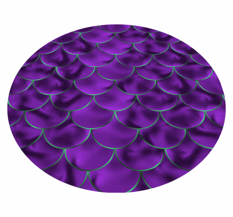 Circular rug with purple scallop design - TenStickers
