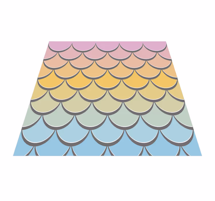 Pastel fish scales texture rug - TenStickers