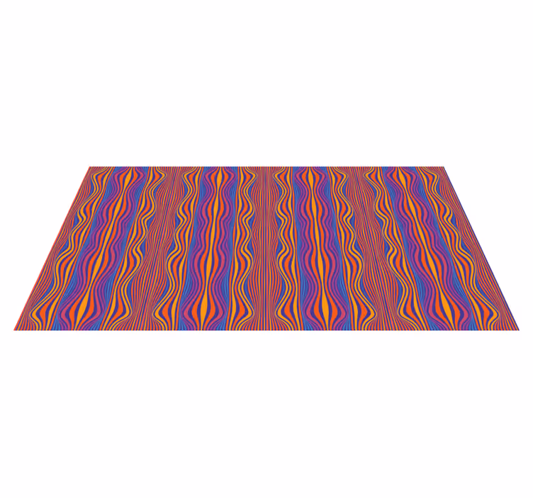 Geometric rug with colorful wavy lines - TenStickers