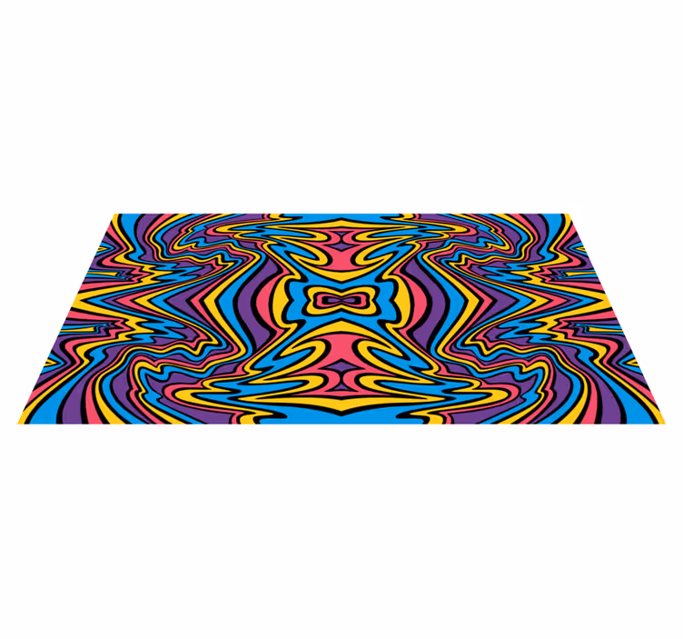 Vivid colors groovy lines modern rug - TenStickers