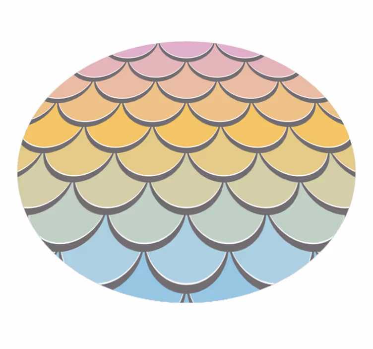 Colorful fish scales texture rug - TenStickers