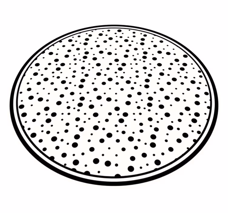 Black polka dots minimalistic rug - TenStickers