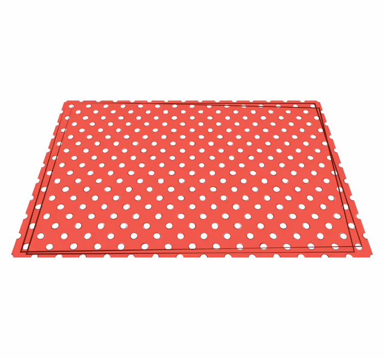 Red Polka Dots wood effect rug - TenStickers