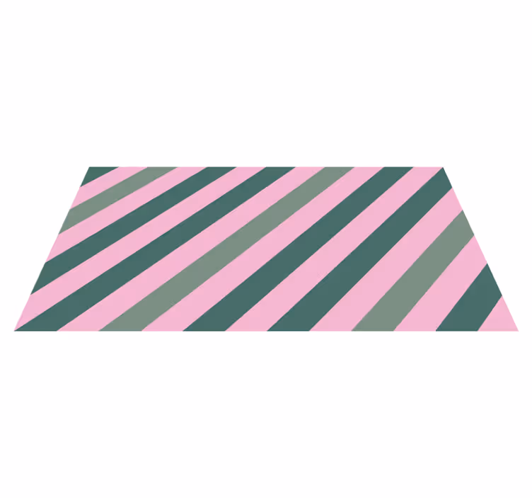 Diagonal pink stripes entrance hall rug - TenStickers