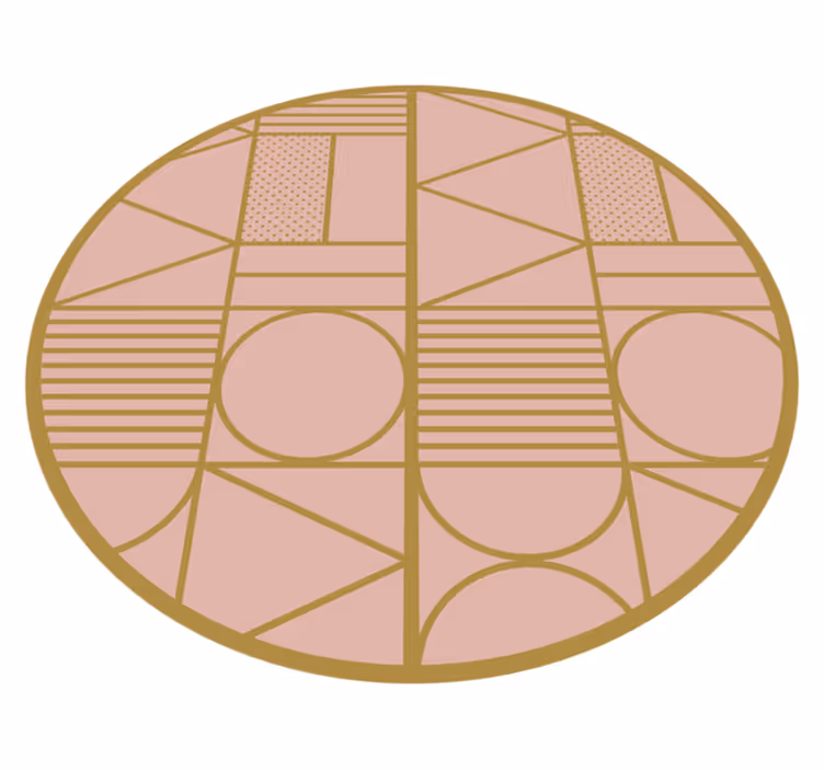 Geometric rug with pink pattern - TenStickers