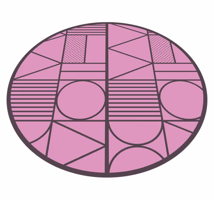 Pink shapes geometric rug - TenStickers