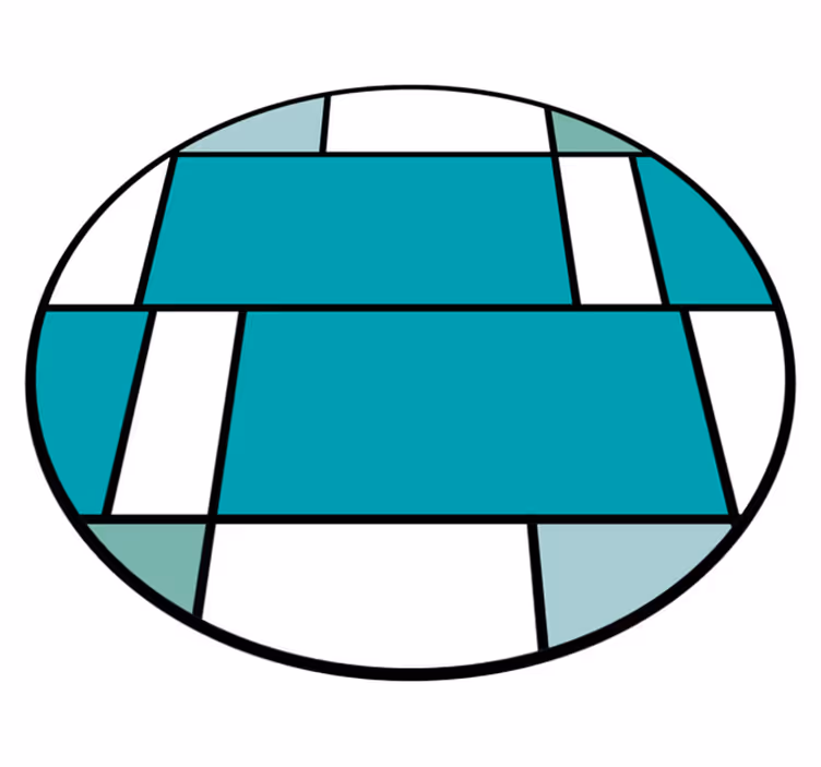 Modern rug with geometric turquoise design - TenStickers