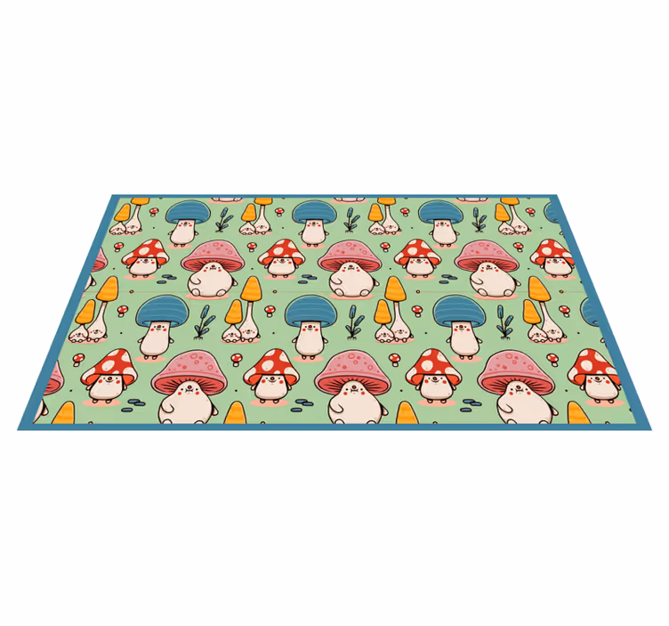 Cute Mushroom Characters kids carpet - TenStickers