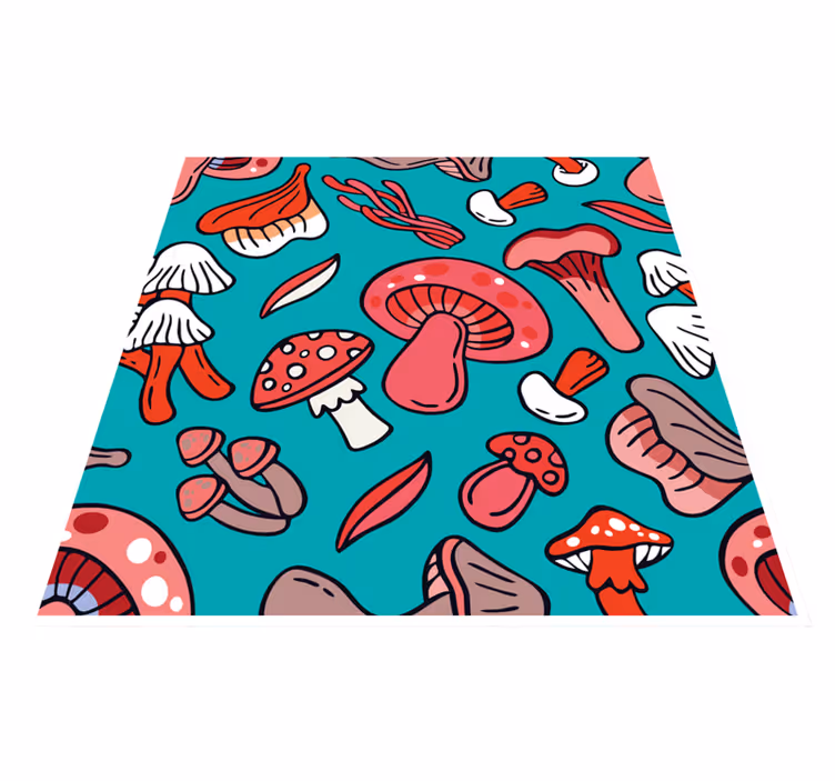 Lively Mushroom Print nature rug - TenStickers