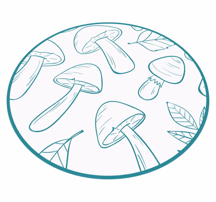Mushroom Leaf Motif nature rug - TenStickers