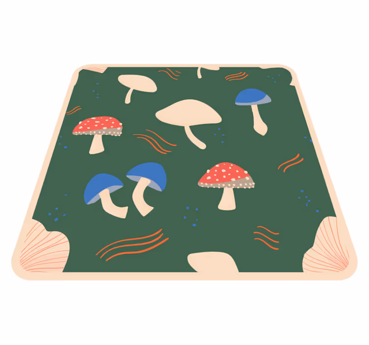 Vibrant Mushroom Artwork nature rug - TenStickers