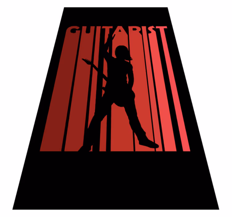Guitarist Silhouette texture rug - TenStickers