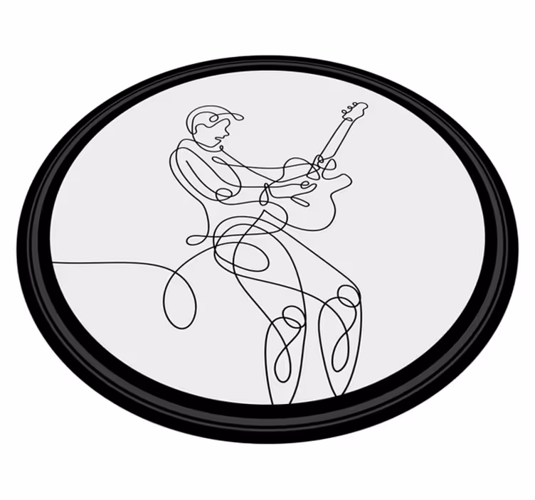 Line Art Musician texture rug - TenStickers