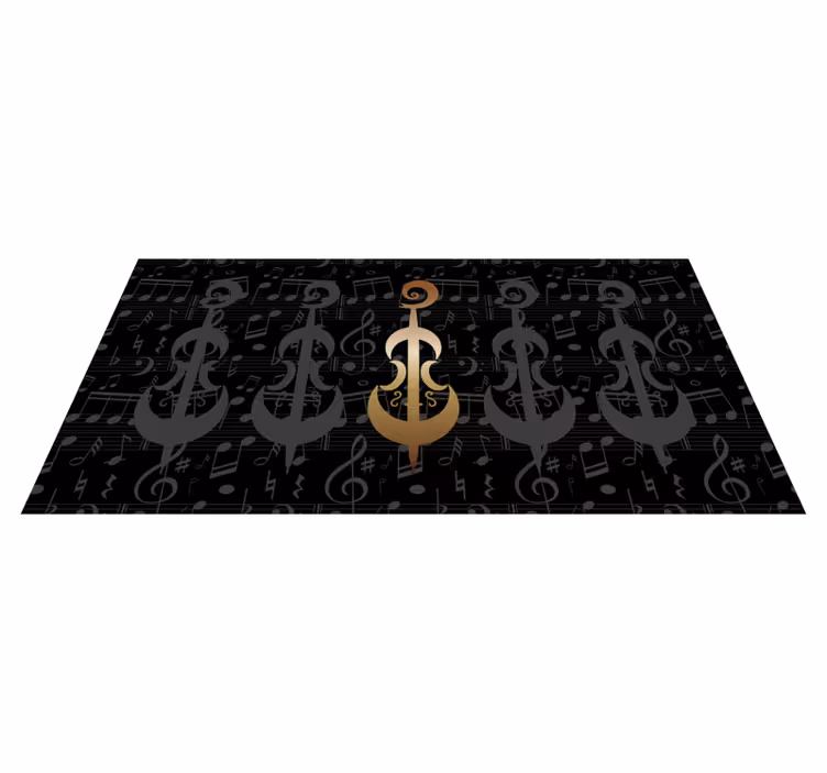 Simple Cello Silhouette design  modern rug - TenStickers