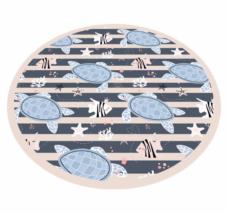 Underwater turtles animal mat - TenStickers