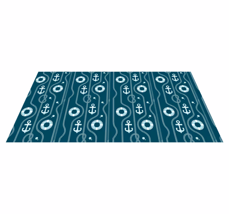 Blue nautical anchor bathroom mat - TenStickers