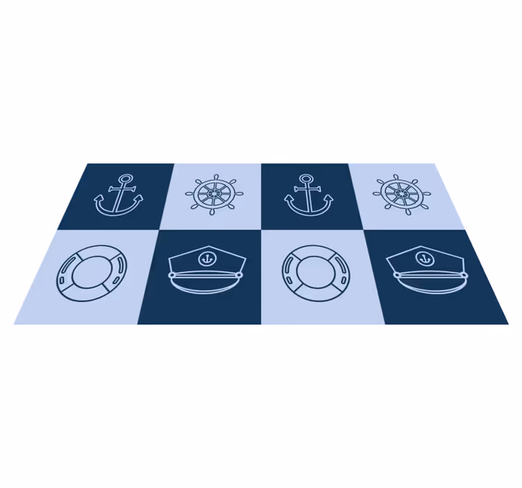 Nautical Themed Icons map rug - TenStickers