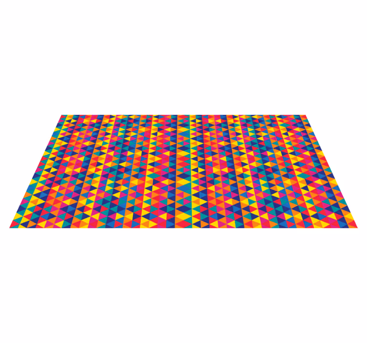 Colorful Triangles Pattern geometric rug - TenStickers
