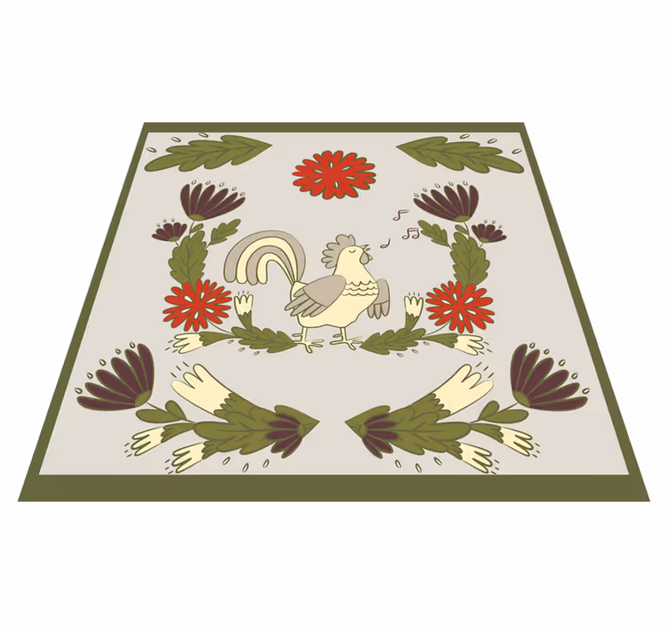 Folklore rooster animal mat - TenStickers
