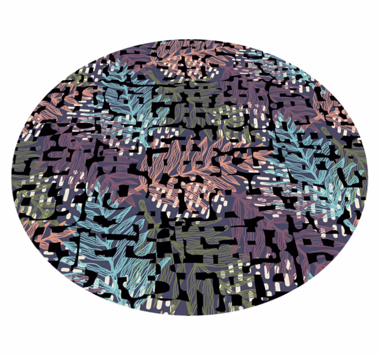 Leafy botanical elements floral rug - TenStickers
