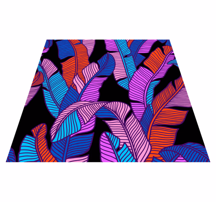 Vibrant leaf patterns floral rug - TenStickers