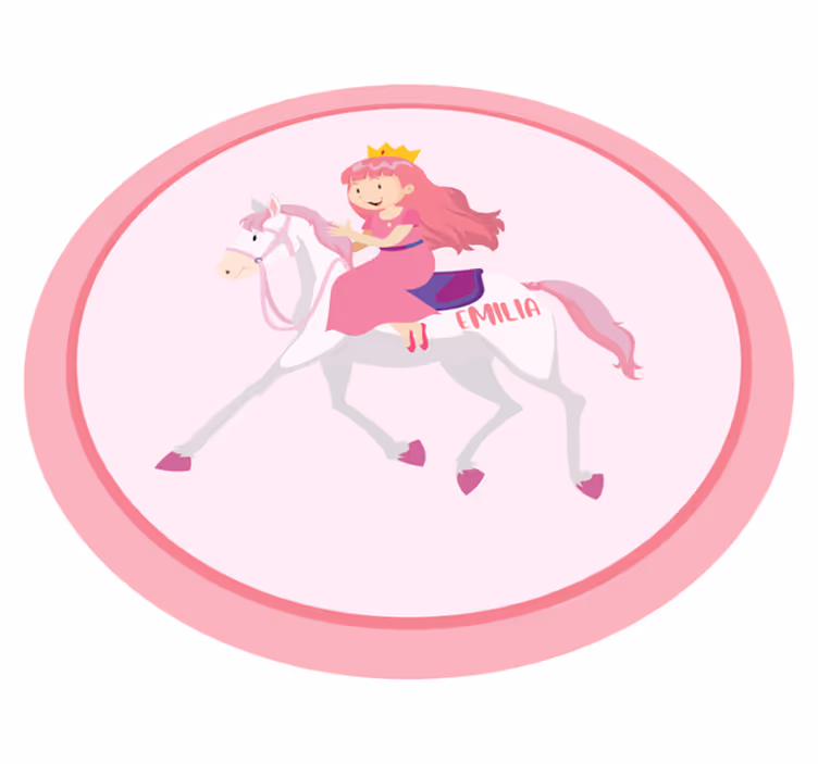 Custom princess on unicorn kids rug - TenStickers