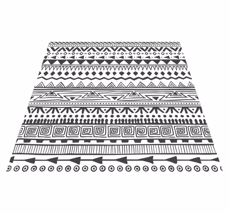 White and black design ethnic rug - TenStickers