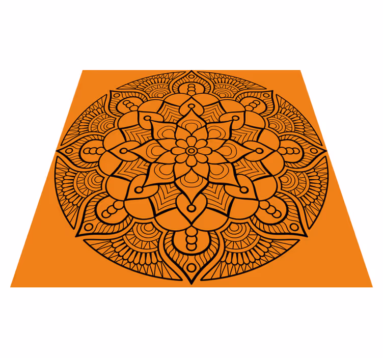 Mandala rug with orange mandala pattern - TenStickers