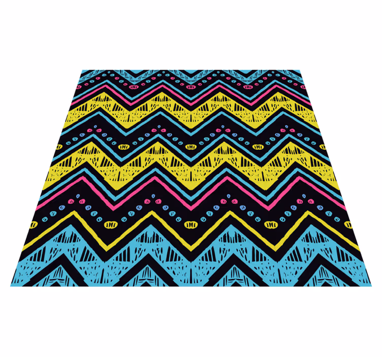 Vibrant Chevron Pattern geometric rug - TenStickers