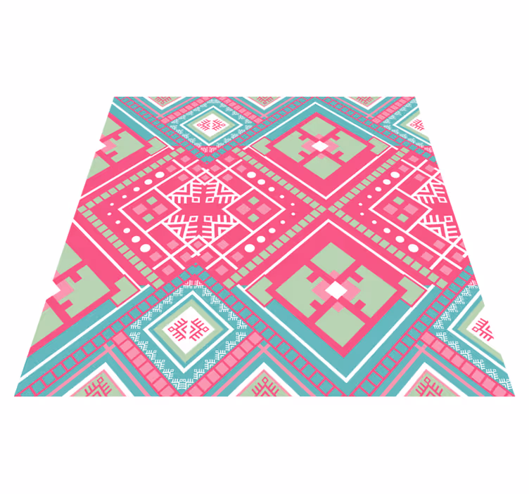 Pink tribal motif ethnic rug - TenStickers