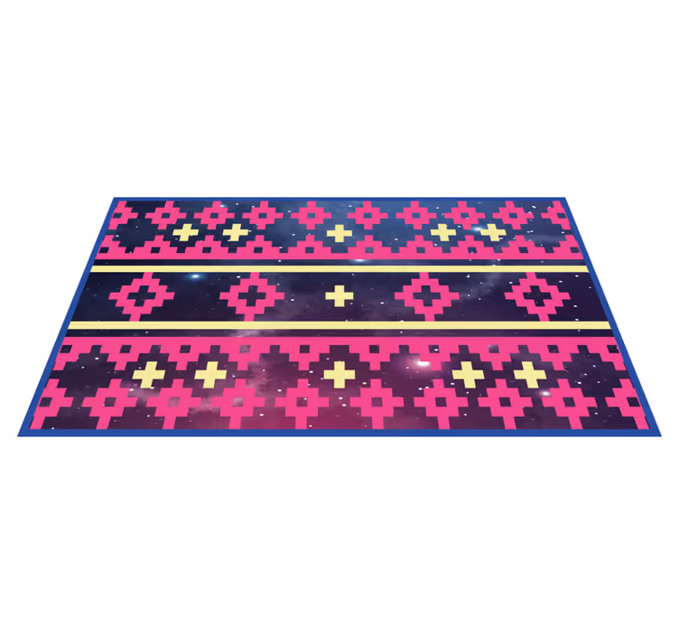 Geometric Cosmos Pattern map rug - TenStickers