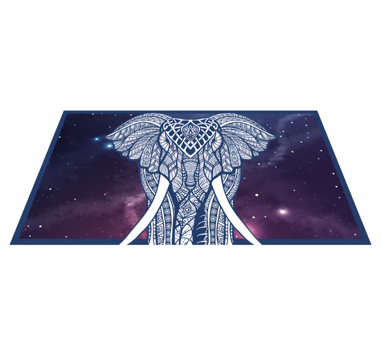 Intricate Elephant Artwork custom floor mat - TenStickers