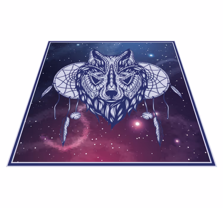 Wolf dreamcatcher motif bedroom carpet - TenStickers