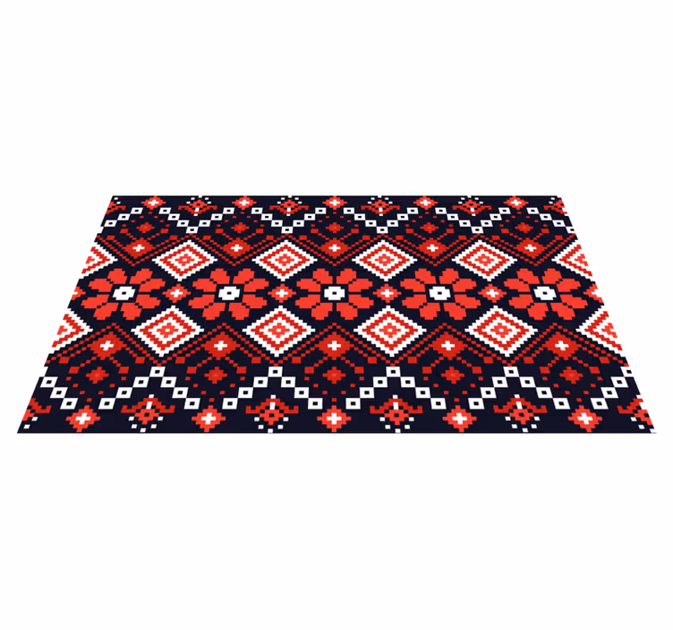 Traditional Floral Pattern map rug - TenStickers