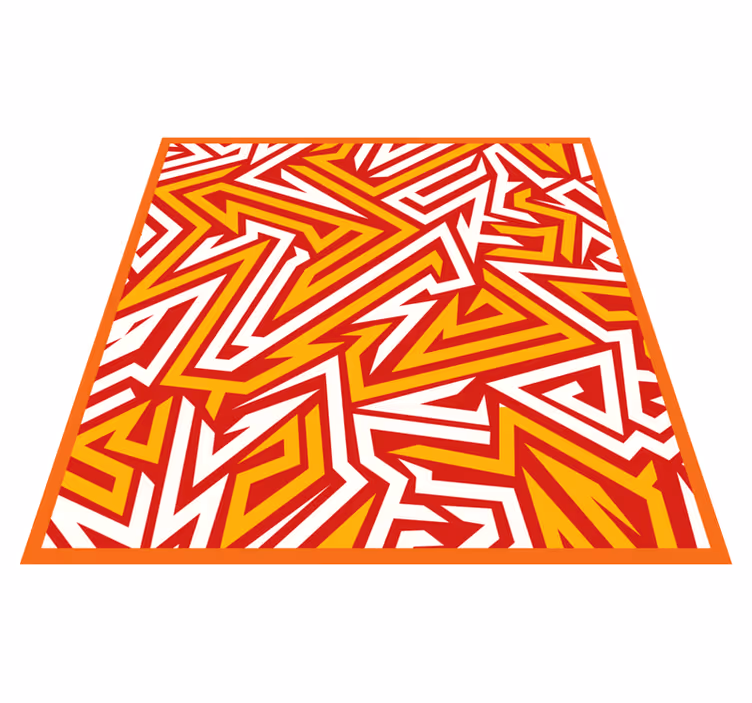 Dynamic zigzag pattern teenage bedroom rug - TenStickers