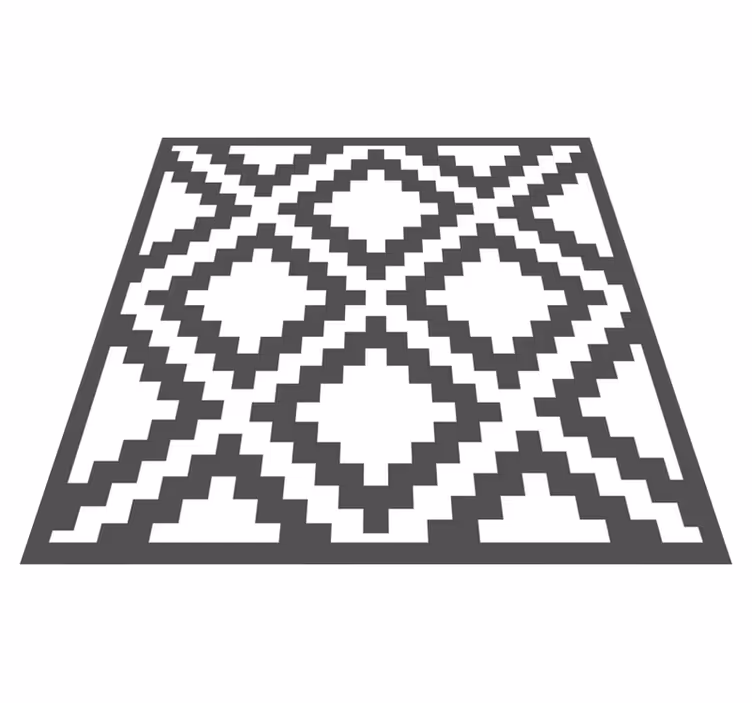 Geometric rug with black diamond design - TenStickers