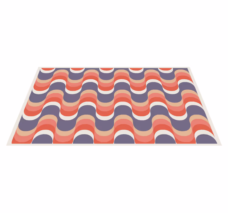 Geometric retro groovy pattern rectangular rug - TenStickers