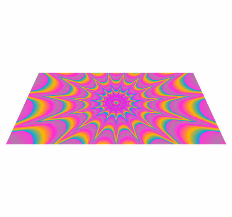 Psychedelic optical retro star rectangular rug - TenStickers