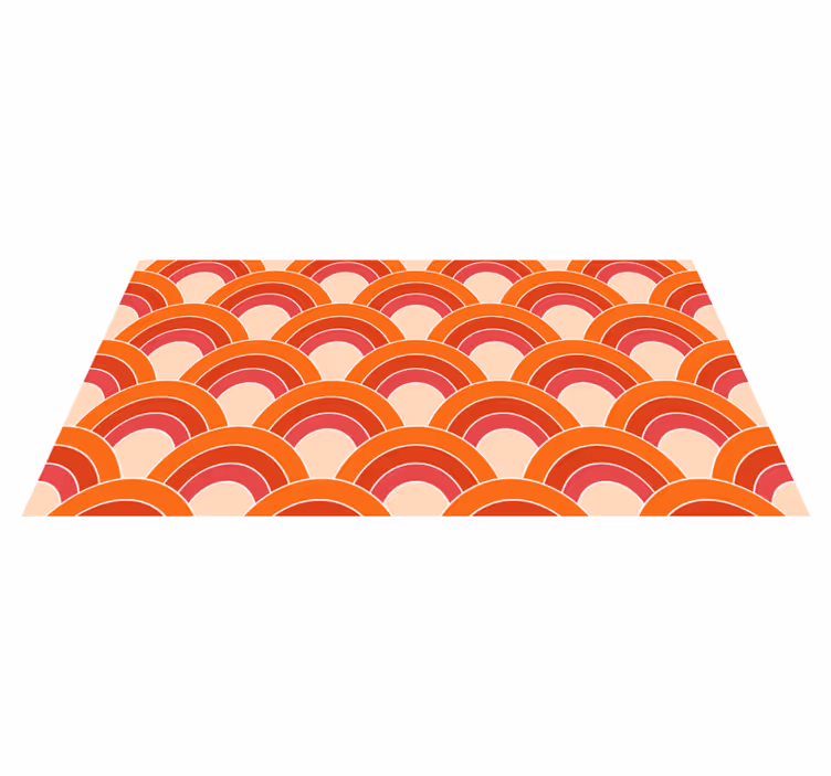 Geometric petals groovy pattern bedroom rug - TenStickers