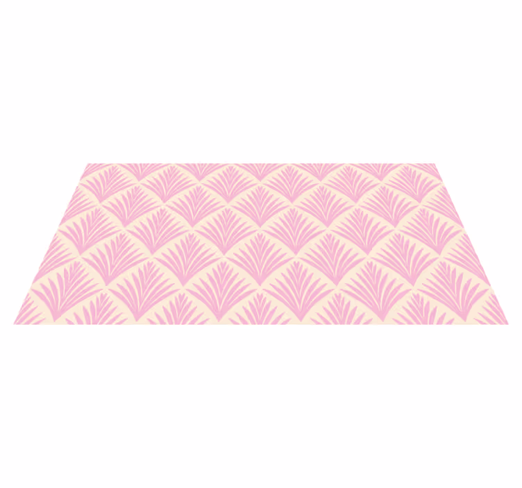 Pastel pink palm retro pattern rectangular rug - TenStickers