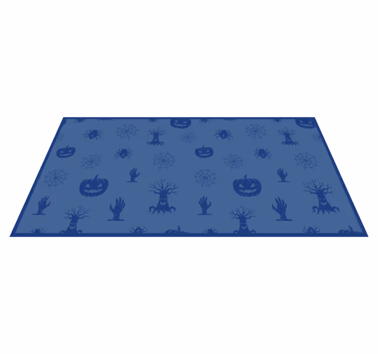 Blue spooky theme halloween rugs - TenStickers