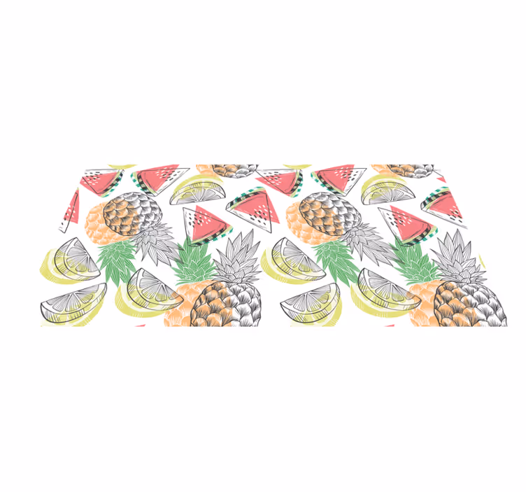 Fruity Tropical Charm floral rug - TenStickers