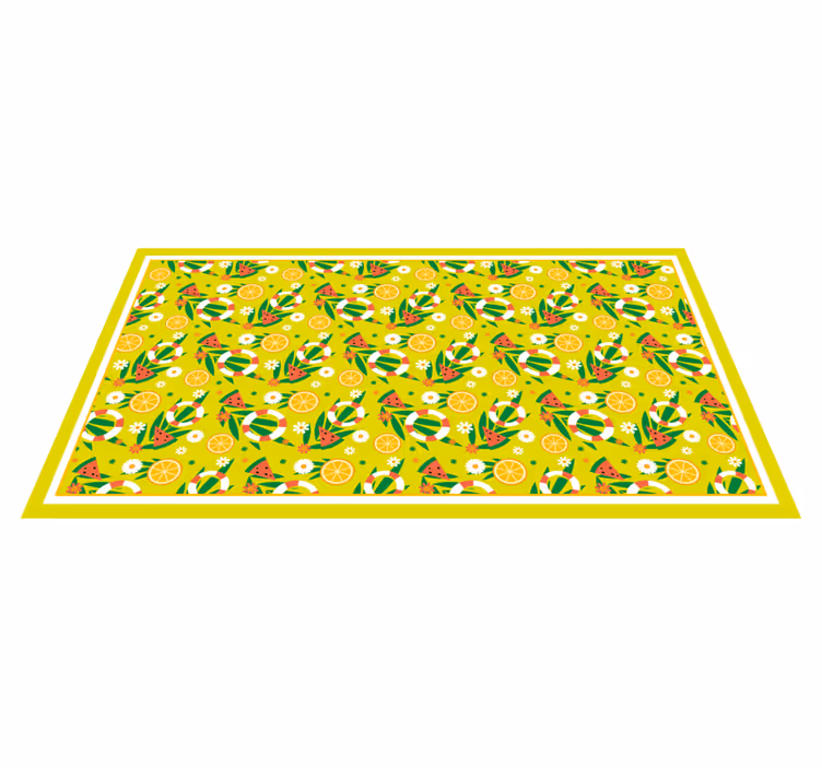 Bright Citrus Patterns mosaic rug - TenStickers