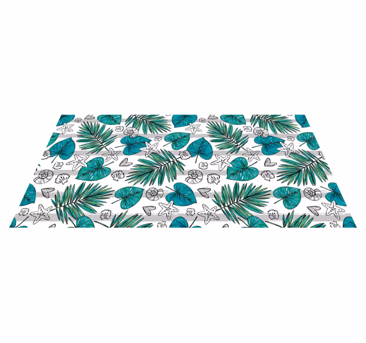 Tropical Leaf Illustrations nature rug - TenStickers