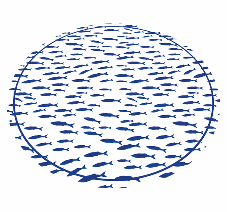 SCHOOL OF FISH animal print rug - TenStickers