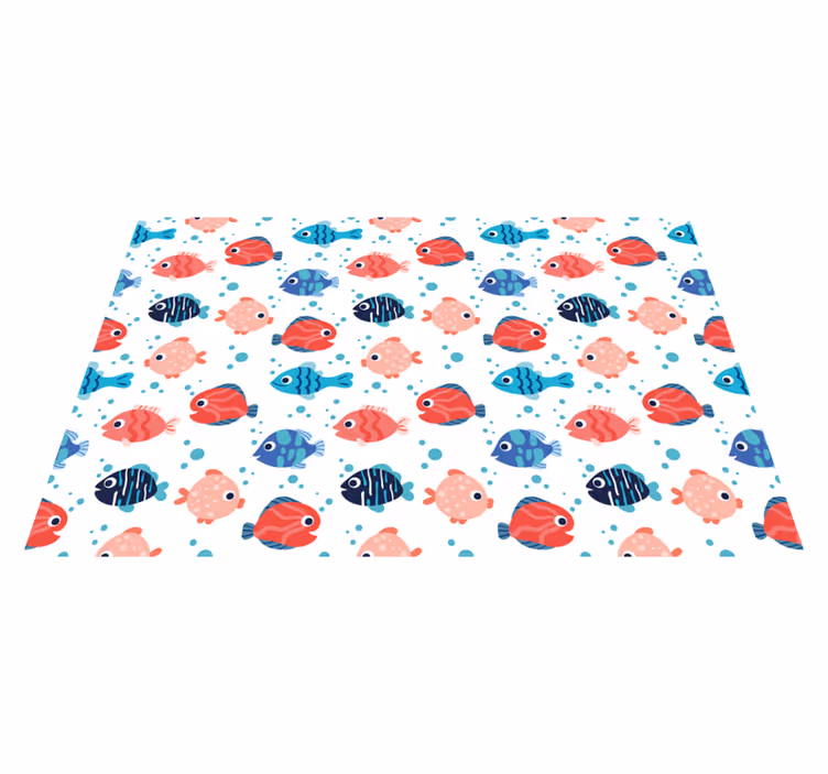 Vibrant Fish Motifs kids rug - TenStickers